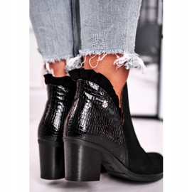 Botas de salto feminino, couro primavera Maciejka preto 04833-01 2