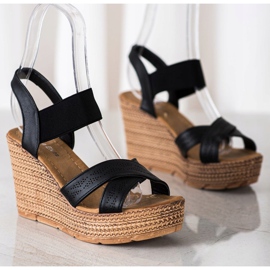 Sea Elves Sandálias leves deslizantes preto 2