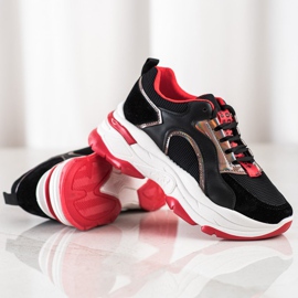 Tênis na plataforma FASHION preto vermelho 1