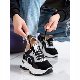 Tênis na plataforma FASHION preto prata 2