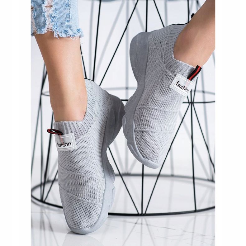 SHELOVET Tênis Moda Slip-On cinza 2