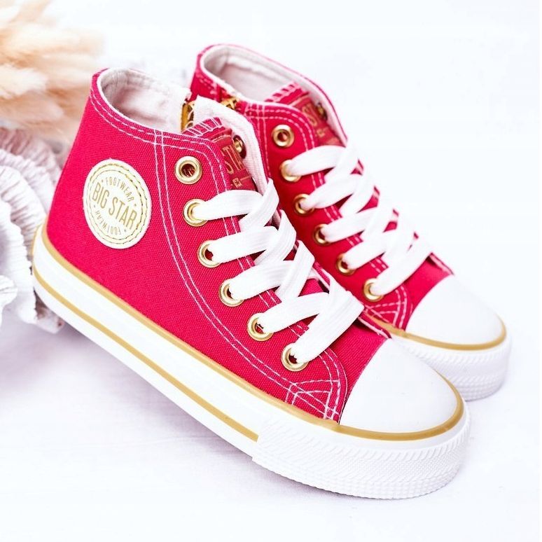 Tênis alto infantil com zíper Big Star HH374137 rosa 2