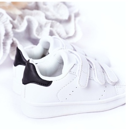 FR1 Calçado desportivo infantil com velcro preto e branco Fifi 1