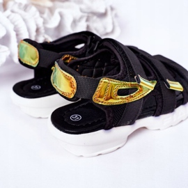 Sandálias esportivas infantis com Velcro Preto Flyn 1