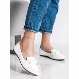 Kayla Mocassins casuais de couro ecológico branco 1