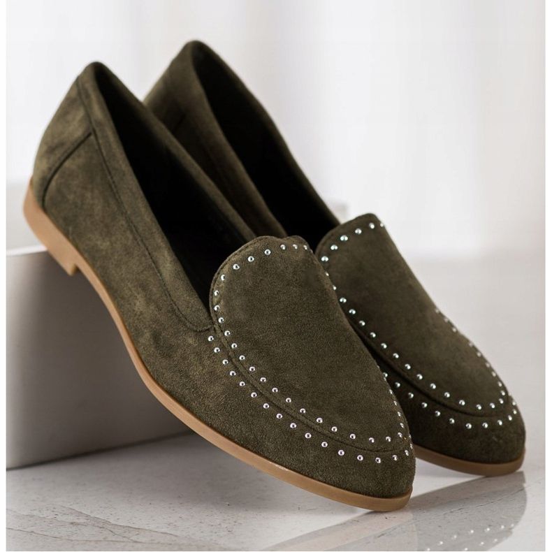 Coura Senhores de camurça clássicos verde 2