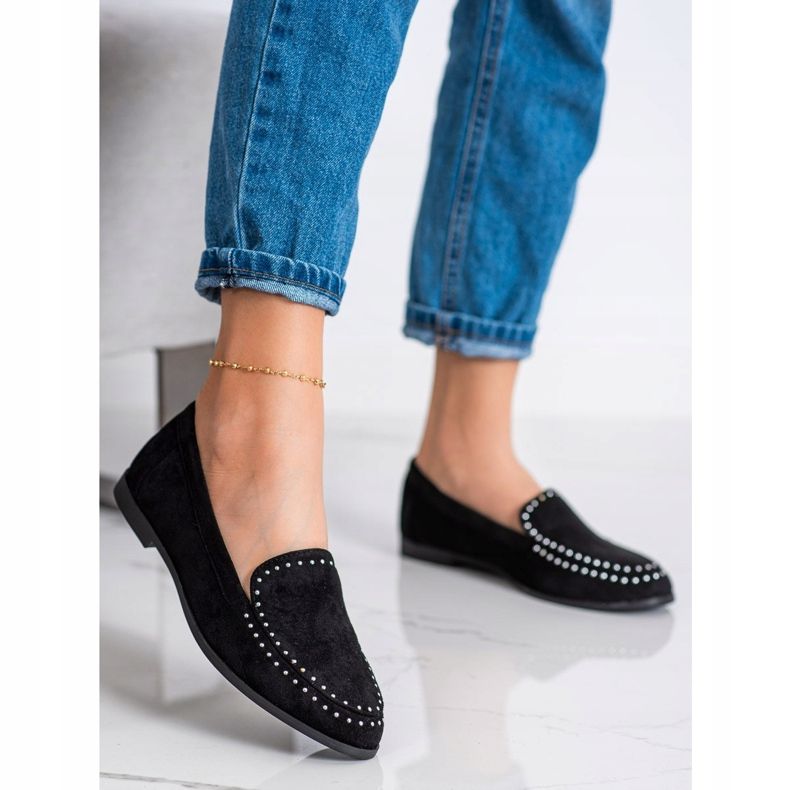 Coura Senhores de camurça clássicos preto 1