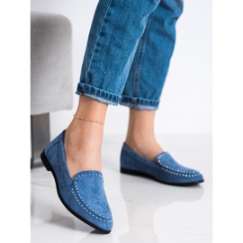 Coura Senhores de camurça clássicos azul 1