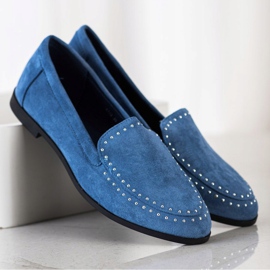 Coura Senhores de camurça clássicos azul 2