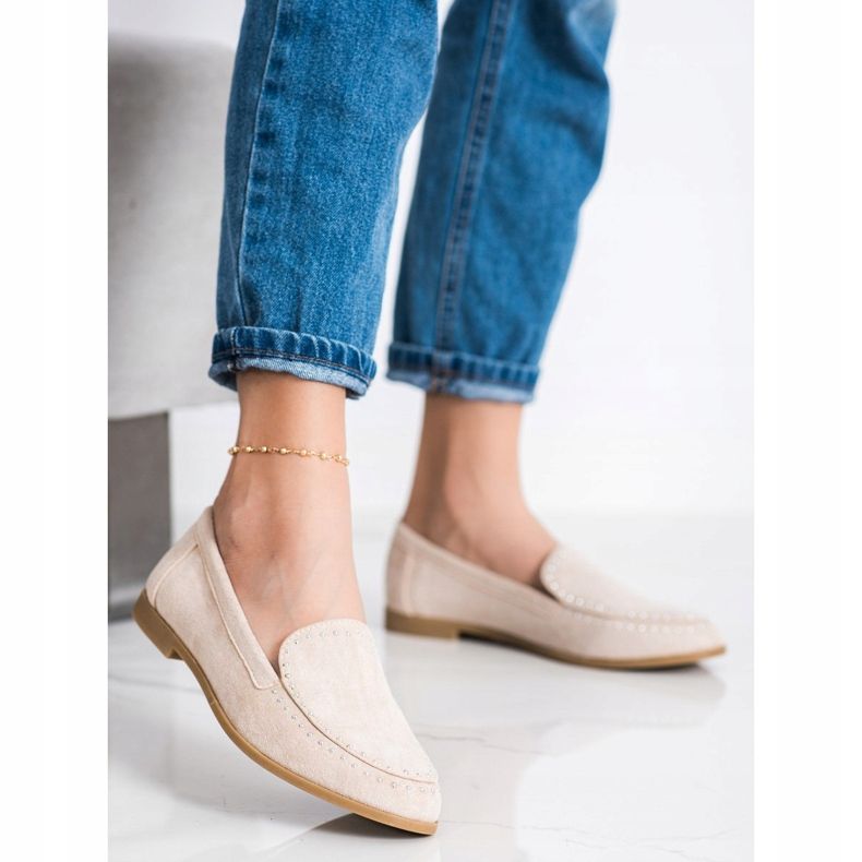 Coura Senhores de camurça clássicos bege 1