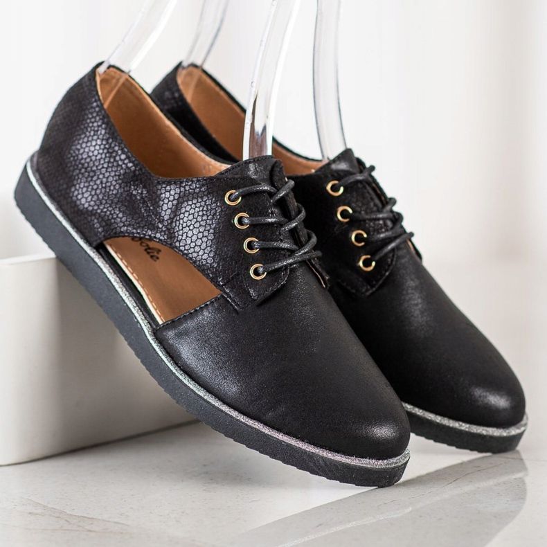 Forever Folie Sapatos da moda com recorte preto 2