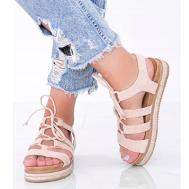 Sandálias de renda Layla em bege 1 Sandálias de renda Layla em bege 1