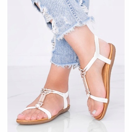 Sandálias brancas femininas Liva branco 1