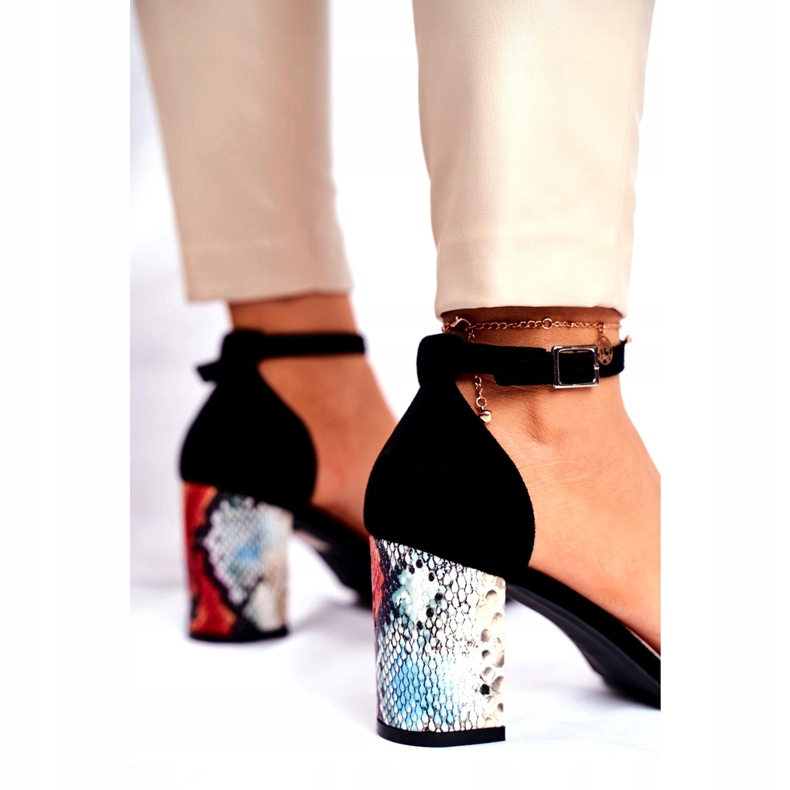 Sandálias Femininas com Salto Alto Sergio Leone Preta SK873 preto multicolorido 2