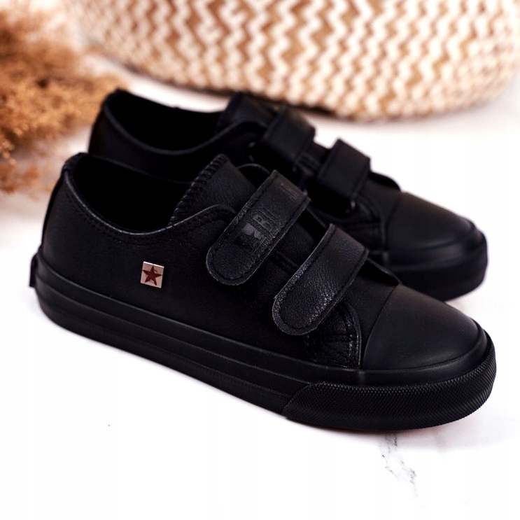 Sapatilhas de sapatos infantis Big Star com velcro preto GG374009 1