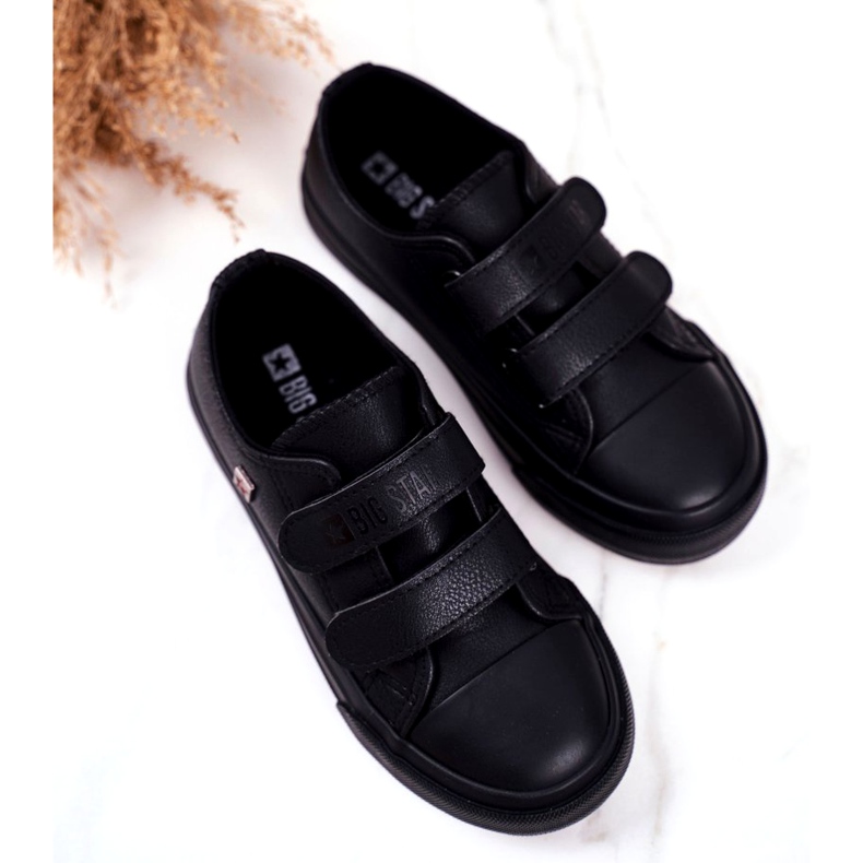 Sapatilhas de sapatos infantis Big Star com velcro preto GG374009 2