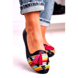 Maciejka Couro Bailarinas Com Franjas Azul Marinho 04016-17 multicolorido 3 Maciejka Couro Bailarinas Com Franjas Azul Marinho 04016-17 multicolorido 3