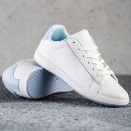 SHELOVET Tênis de cano baixo com couro ecológico branco 1