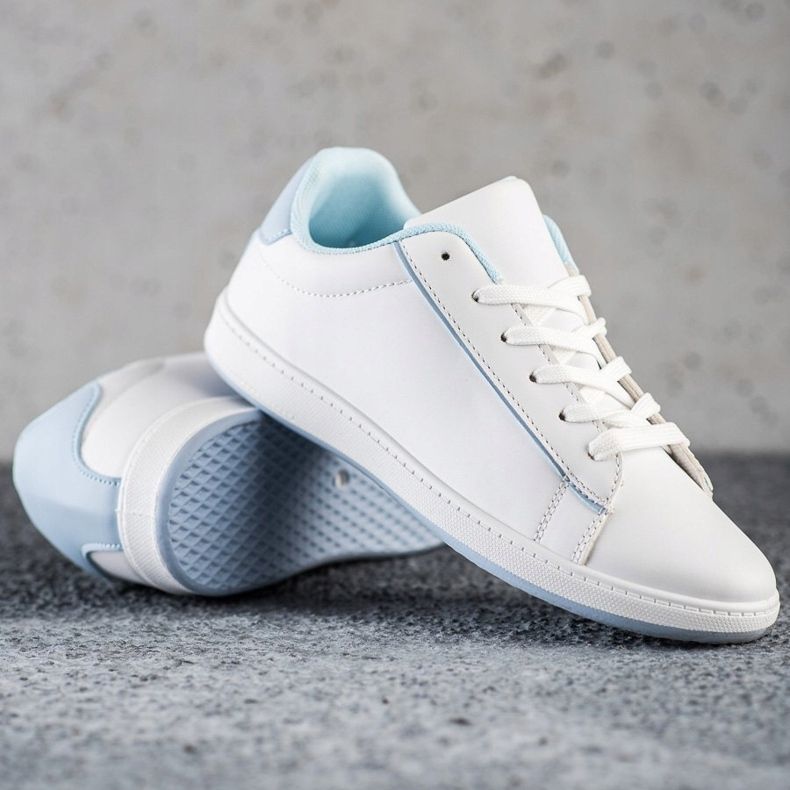 SHELOVET Tênis de cano baixo com couro ecológico branco 1