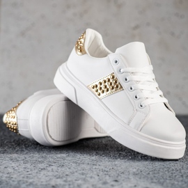 SHELOVET Tênis com enfeites branco 1