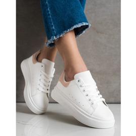 SHELOVET Tênis brancos na plataforma 2