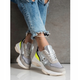 SHELOVET Tênis da moda confortável prata multicolorido 2