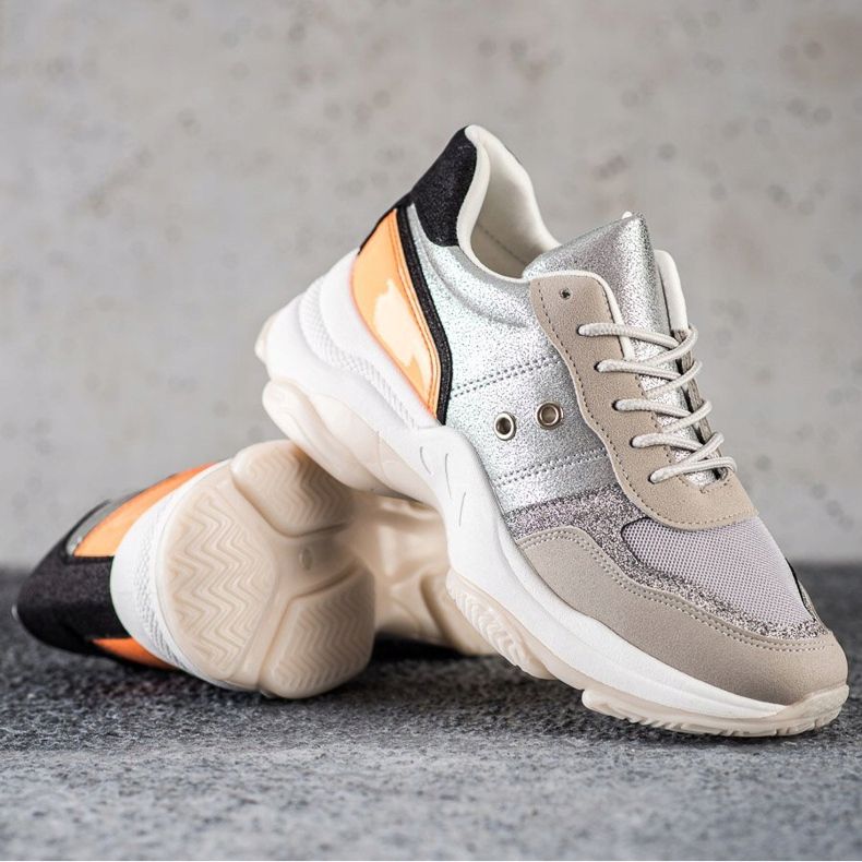 SHELOVET Tênis da moda confortável prata multicolorido 1