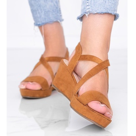 Sandálias de cunha Camel Bianco castanho 1 Sandálias de cunha Camel Bianco castanho 1