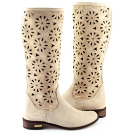 Olivier Botas femininas bege claro 4 Olivier Botas femininas bege claro 4