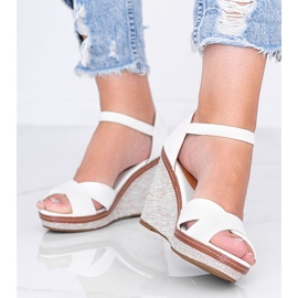 Sandálias de cunha branca Marcy branco 1