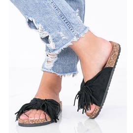 Sandálias pretas na sola de cortiça Crys preto 1