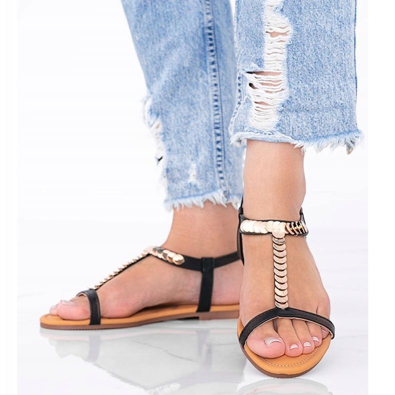 Sandálias femininas negras da Emmie preto 1