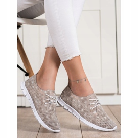 Goodin Sapatos de couro leves bege castanho 1