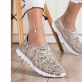 Goodin Sapatos de couro leves bege castanho 2