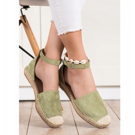 Small Swan Alpercatas verdes com fivela 1