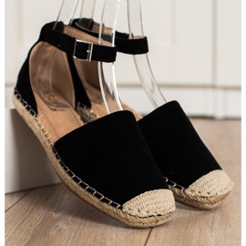 Small Swan Alpercatas pretas com fivela preto 2