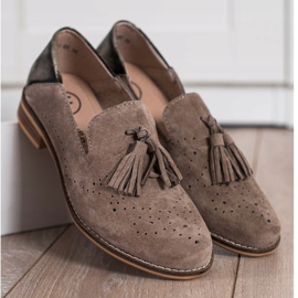 Filippo Senhores de couro com franjas castanho 2