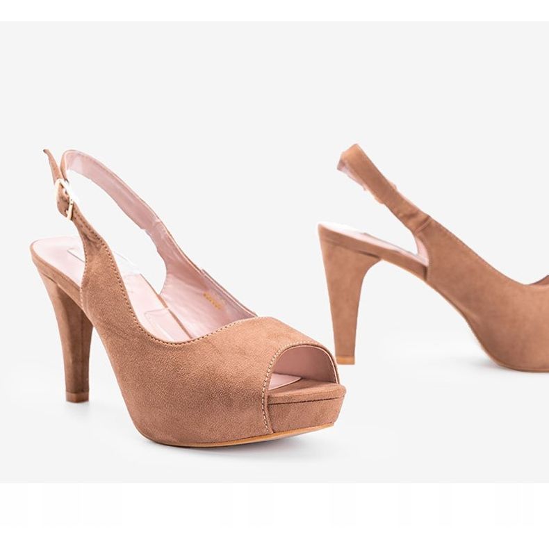 Sandálias de salto agulha marrons Jun marrom 1