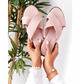 Chinelos de veludo rosa feminino Edesa 1