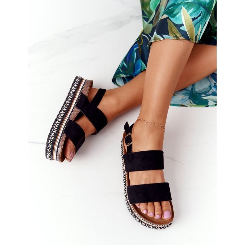 Sandálias de camurça na plataforma Black Olympia preto multicolorido 1