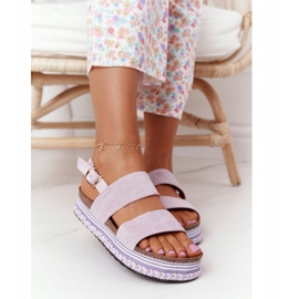 Sandálias de camurça na plataforma Violet Olympia roxo 2