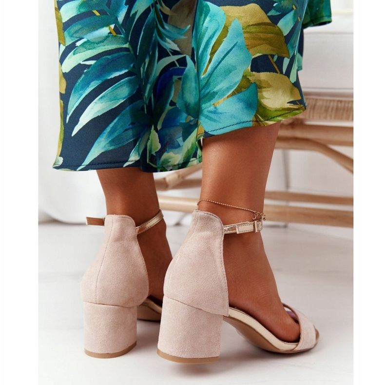 Sandálias de salto alto camurça bege Janet 1