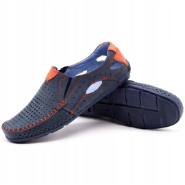 Olivier Sapatos masculinos mocassins 901 azul marinho com vermelho azul-marinho 3