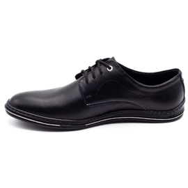 Lukas Sapatos masculinos de couro 295LU preto com branco 1