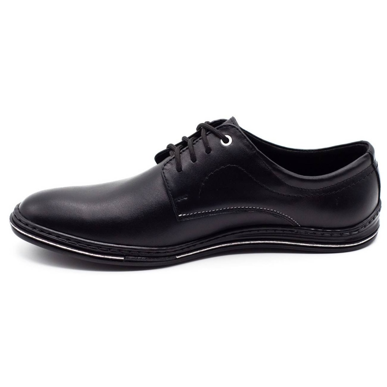 Lukas Sapatos masculinos de couro 295LU preto com branco 1