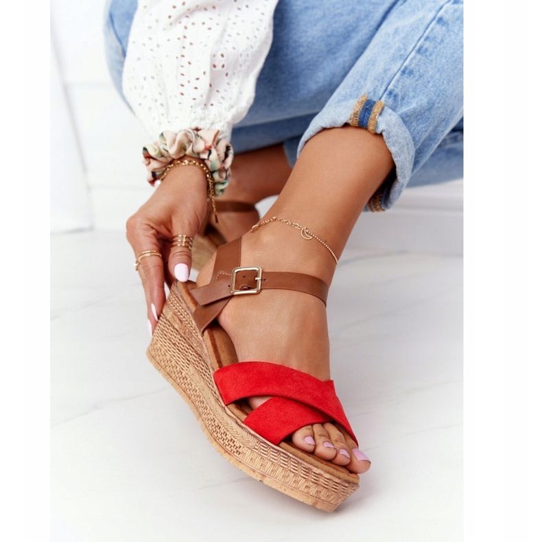 S.Barski Sandálias em cunha S. Barski GD-38 Vermelho marrom 1