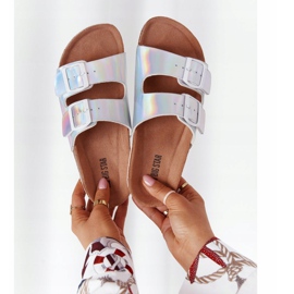 Chinelos com perfil de couro Big Star HH274895 prata 1