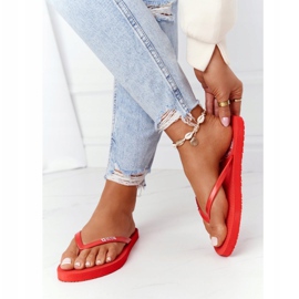 Chinelos femininos Big Star FF274A611 vermelho 2