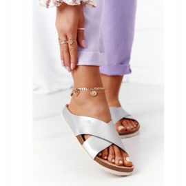 Chinelos com perfil de couro Big Star HH274650 prata 1 Chinelos com perfil de couro Big Star HH274650 prata 1