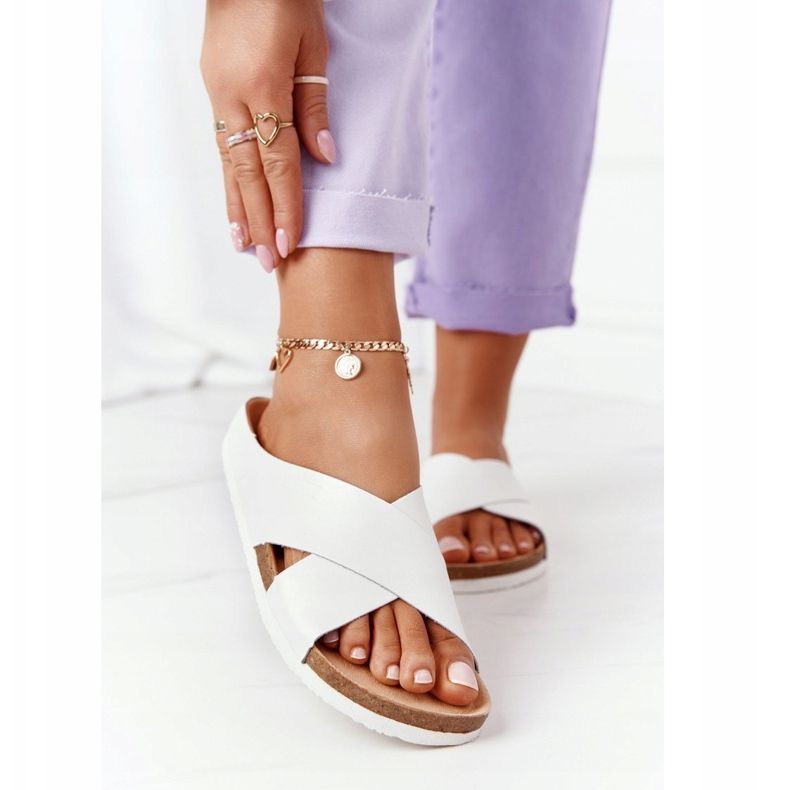 Chinelos com perfil de couro Big Star HH274647 Branco 2